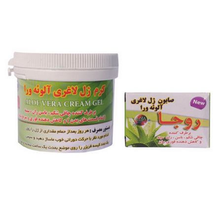 کرم ژل لاغری آلوئه ورا روجا به همراه صابون لاغری