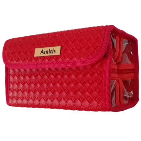 کیف لوازم آرایش زنانه آمیتیس مدل رولی حصیری