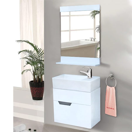 روشویی کابینتی آزالیا با درب داشبوردی به همراه آینه