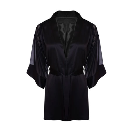 روبدوشامبر زنانه ساتن مشکی مدل Anya