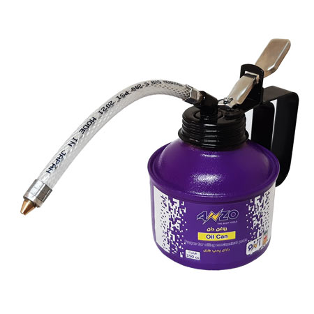 روغن دان آنزو گنجایش 350 میلی لیتر بدنه فلزی و شلنگ نازل پلاستیکی