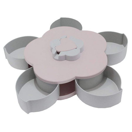 اردوخوری چرخشی طرح گل جنس پلاستیک 5 قسمتی