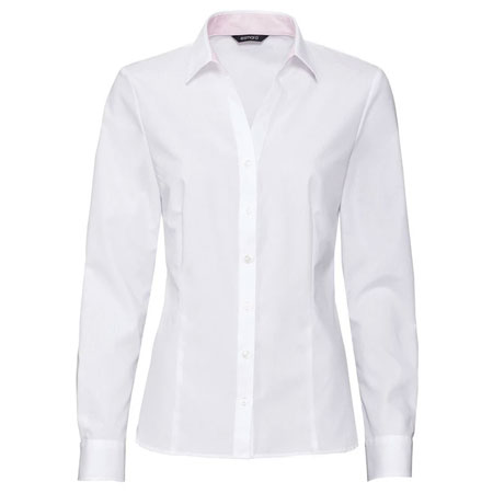 شومیز آستین بلند زنانه اسمارا نخی یقه برگردان سفید