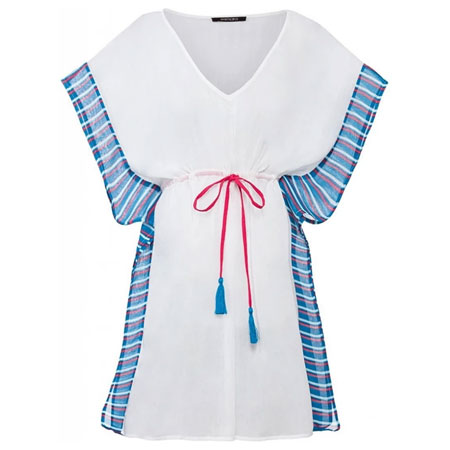 تونیک زنانه نخی یقه هفت آستین کوتاه برند اسمارا