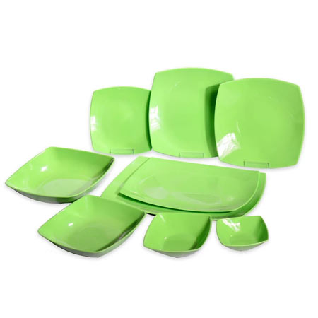 سرویس غذا خوری ملامین رنگی 36 پارچه آوا مدل ارکید