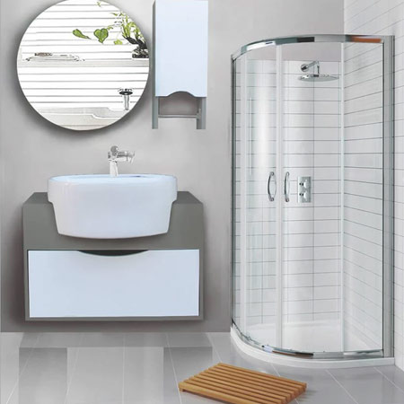 روشویی کابینتی آزالیا مدل میلانا سنگ چینی به همراه آینه و باکس