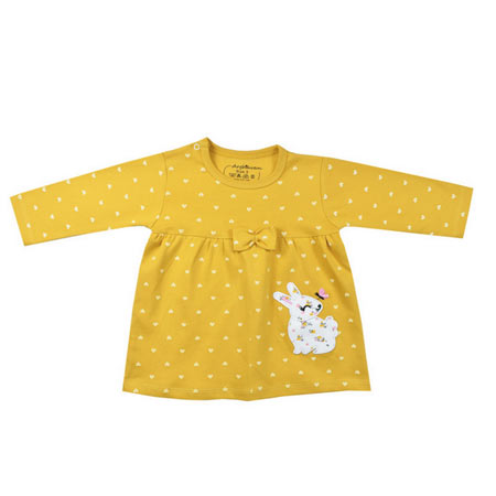 بلوز آستین بلند نوزادی دخترانه مدل ارغوان گل و خرگوش