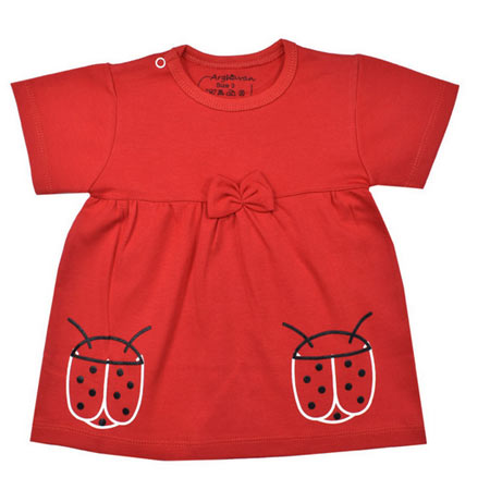 بلوز آستین کوتاه نوزادی دخترانه مدل ارغوان کفشدوزک