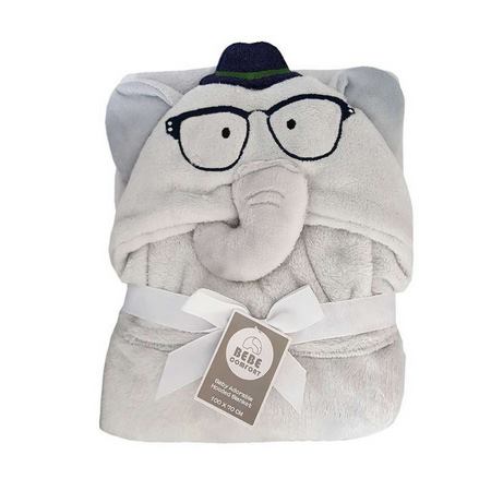 پتو نوزاد ببه کامفورت دور پیچ کلاه دار طرح فیل