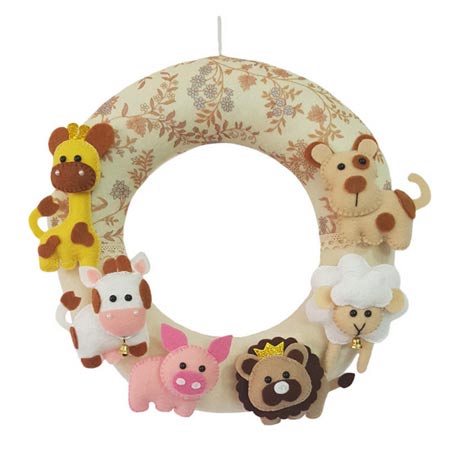 آویز اتاق کودک طرح حلقه حیوانات