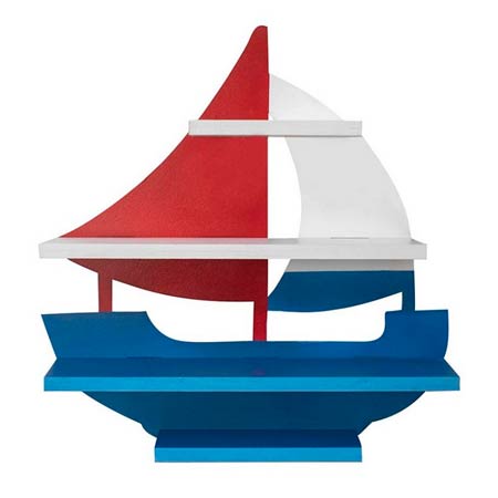 شلف دیواری اتاق کودک پسرانه مدل قایق