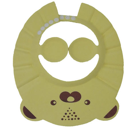 کلاه حمام نوزادی پلی استر طرح دار رنگ زرد