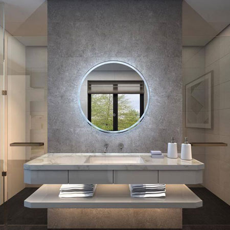 آینه دکوراتیو بک لایت طرح گرد مدل تراشدار