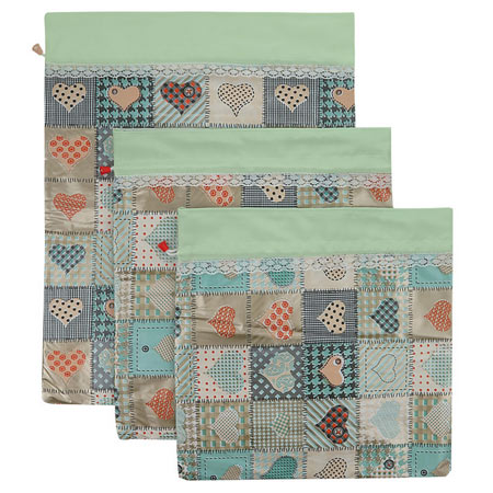 کیسه نان و سبزی پلی استر مدل K10 مجموعه 3 عددی