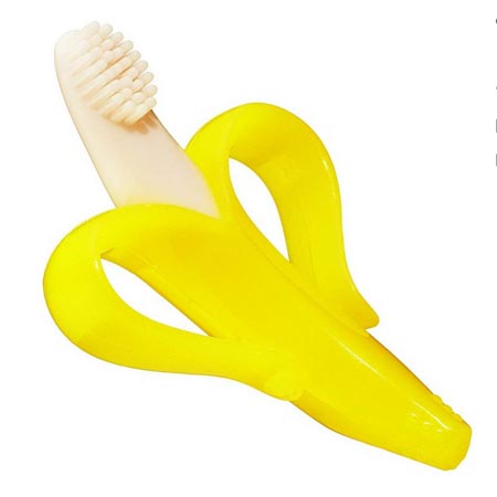 دندان گیر نوزاد سیلیکونی طرح مسواک موزی