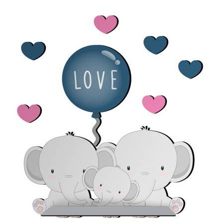 شلف دیواری اتاق کودک باروچین مدل فیل