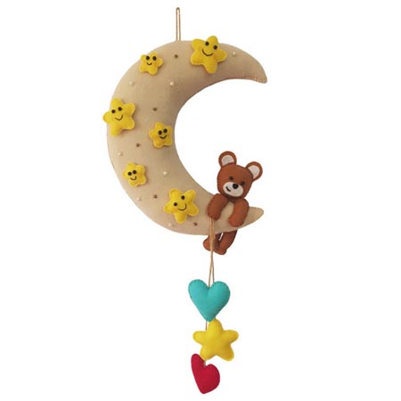 آویز اتاق کودک طرح خرس و ماه