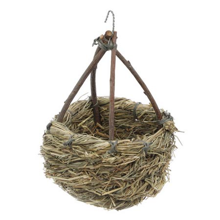 لانه پرنده کاهی با آویز فلزی