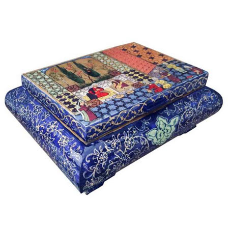 جعبه جواهرات استخوانی دست ساز نقاشی شده