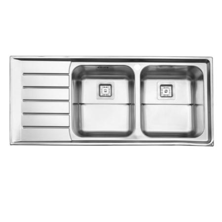 سینک ظرفشویی استیل البرز توکار دو لگنه