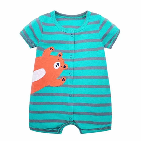 رامپر نوزادی پسرانه کارترز مدل خرس جنس پنبه و نخ