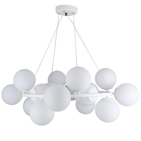 لوستر مدرن 16 شعله چشمه نور حبابی