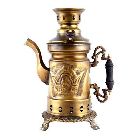 سماور زغالی مهرگان مدل قلم زرد ظرفیت 4 لیتر