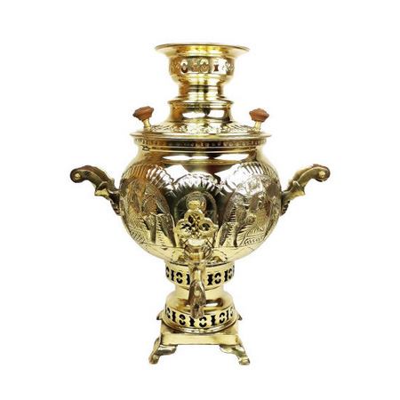 سماور زغالی مدل قلمکاری ظرفیت 7 لیتر