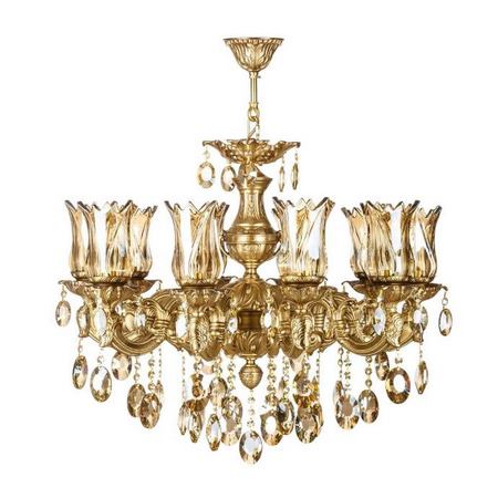 لوستر برنجی چشمه نور 10 شعله کد C2547