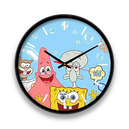 ساعت رومیزی کودک گرد راویتا مدل باب اسفنجی جنس پلاستیک