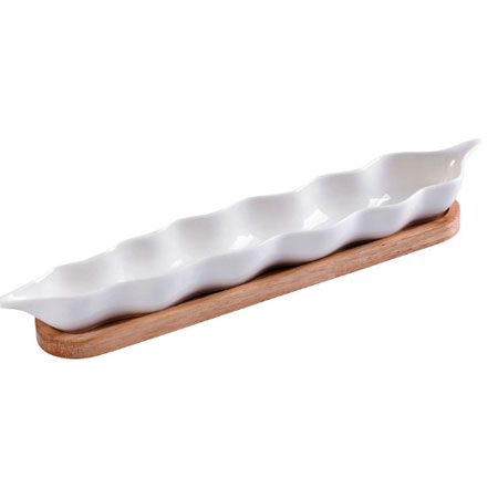 زیتون خوری چینی پایه دار ریور مدل Wave