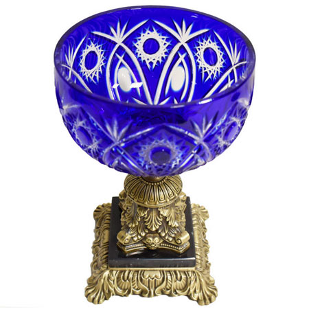 شکلات خوری کریستال با پایه برنزی مدل برمودا شیک و مجلسی