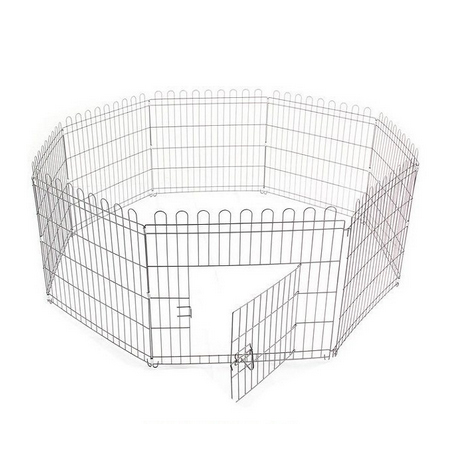 پارک سگ آبکاری کروم طرح استیل هشت تکه ارتفاع 60