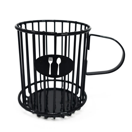 جا قاشقی فلزی مدل کلاسیک طرح لیوان