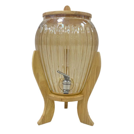 کلمن آب شیشه ای پینار عسلی گنجایش 6 لیتر