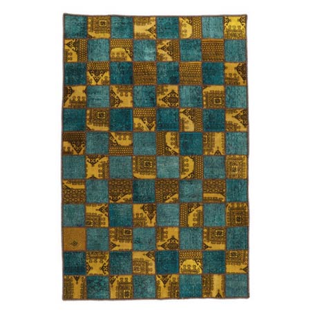 کلاژ فرش دستبافت رنگ شده دو متری مدل وینتج کد 1404159