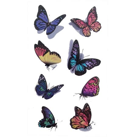 برچسب تاتو موقت طرح پروانه های رنگی