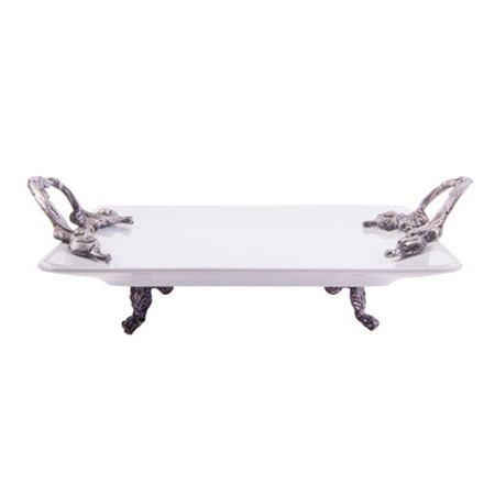 شیرینی خوری چینی دسته پیوتر پایه دار شکل مربع