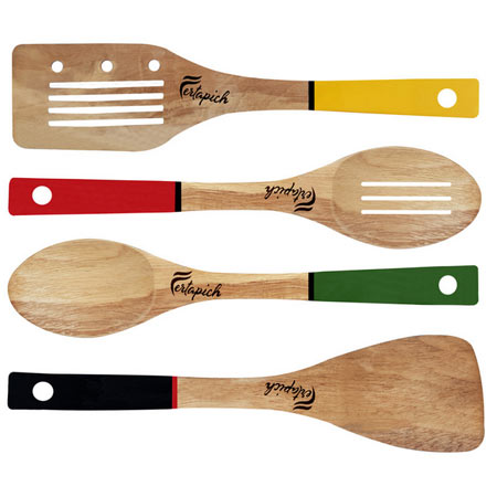 سرویس کفگیر و ملاقه 4 پارچه فرتاپیچ مدل چوبی