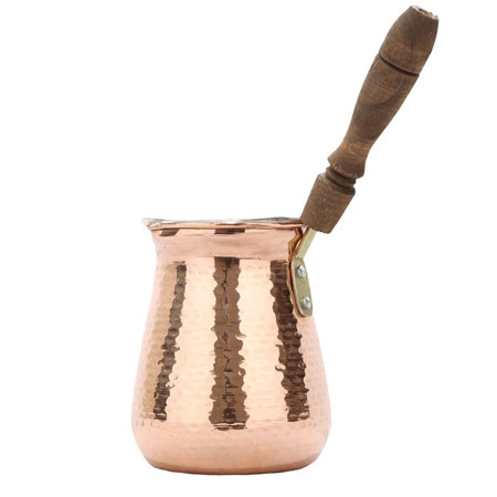 قهوه جوش مسی با دسته چوبی ساخت زنجان