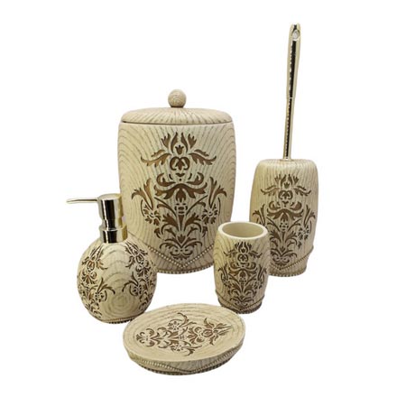 ست سرویس بهداشتی 6 پارچه کوراجیو جنس پلی رزین