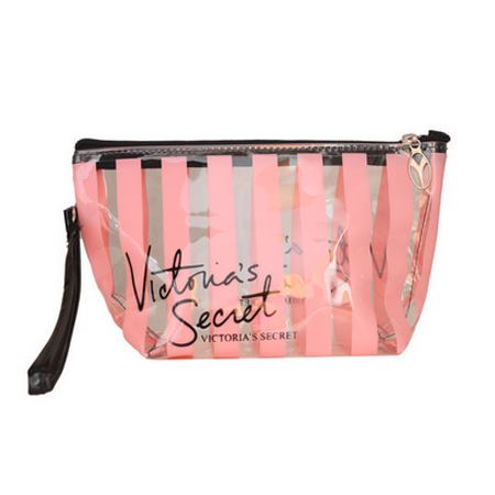 کیف لوازم آرایش دخترانه طرح راه راه و شفاف