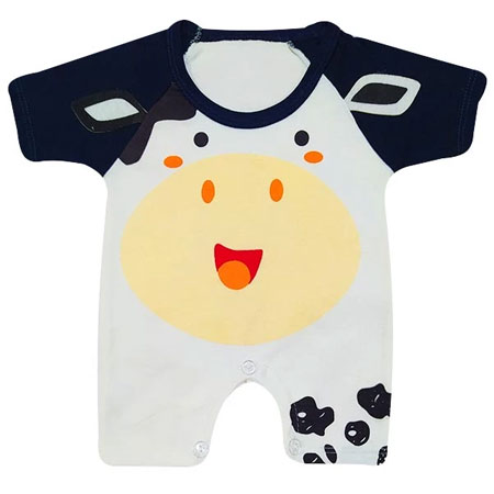 رامپر نوزادی جنس پنبه و نخ طرح گاو