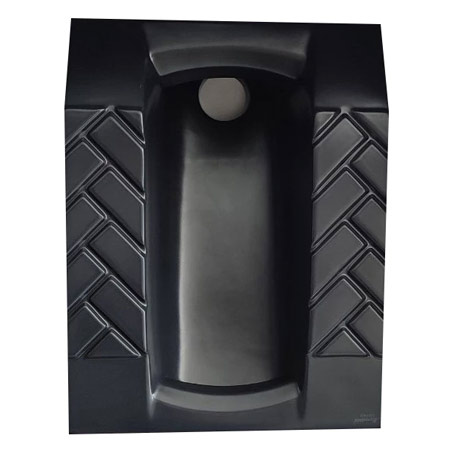 توالت زمینی طبی مروارید مدل کرون رنگ مشکی بدون ریم