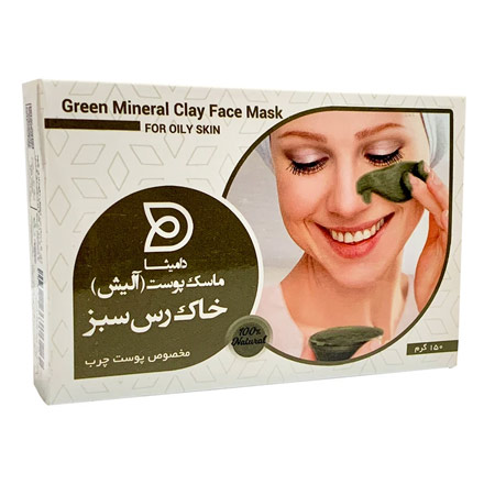 ماسک صورت دامیثا مدل خاک رس سبز وزن 150 گرم