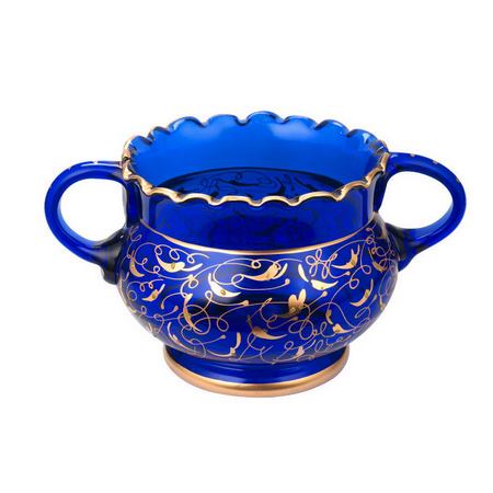 گلدان دکوری شیشه آبی فیروزه ای