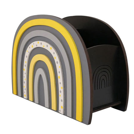 جامدادی رومیزی فانتزی مدل رنگین کمان جنس چوب ام دی اف