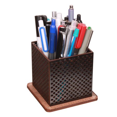 جامدادی رومیزی چوبی مکعبی مدل پاراکو