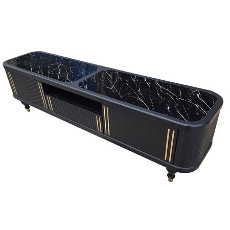 میز تلویزیون ام دی اف مدل الماس یک تکه با سه کشو لمسی