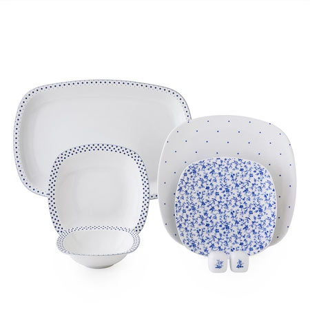 سرویس غذاخوری 27 پارچه چینی زرین ایران مدل کواترو ورنیکا درجه عالی